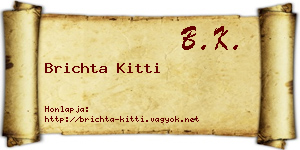 Brichta Kitti névjegykártya